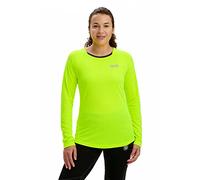 Time To Run Women's Quick Dry Long Sleeve Technical Breathable Training Spirit Running/Gym/Workout T Shirt Top 12 Lime/Charcoal