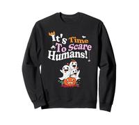 Time to Scare Humans Funny Cute Ghost Halloween Design Sweatshirt