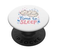Time to Sleep Cute Kawaii Sleepy Cat Nap Lover PopSockets Adhesive PopGrip