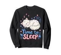 Time to Sleep Cute Kawaii Sleepy Cat Nap Lover Sweatshirt