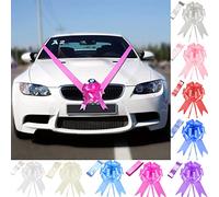 Time to Sparkle 1 Bow + 7M Ribbon Wedding Car Ribbon Decoration Kit Wrapping Large Bow (Cerise)