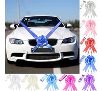 Time to Sparkle 1 Bow + 7M Ribbon Wedding Car Ribbon Decoration Kit Wrapping Large Bow (Royal Blue)