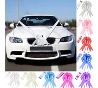 Time to Sparkle 1 Bow + 7M Ribbon Wedding Car Ribbon Decoration Kit Wrapping Large Bow (White)