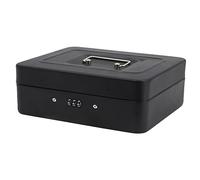 Time to Sparkle 10 inch Small Security Lock Box with Coin Tray Metal Material with Stainless Steel Handle 25 * 20 * 8.5cm Matt Black