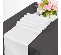 Time to Sparkle 10 Pack 12"x108"inch Satin Table Runner (White)