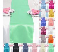 Time to Sparkle 10 Pack Satin Table Runners 12"x108"inch Chair Sashes Swags Wedding Party Table Decoration - Mint Green