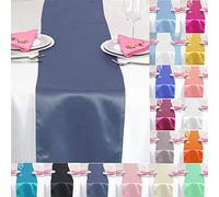 Time to Sparkle 10 Pack Satin Table Runners 12"x108"inch Chair Sashes Swags Wedding Party Table Decoration - Navy Blue