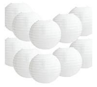 Time to Sparkle 10 Pack Tissue Paper Round Lanterns LampShade Lamp Shade Wedding Birthday Party Decoration | White, 16"(40cm) |