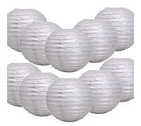Time to Sparkle 10 Pack Tissue Paper Round Lanterns LampShade Lamp Shade Wedding Birthday Party Decoration | Metal Silver, 22"(55cm) |