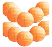 Time to Sparkle 10 Pack Tissue Paper Round Lanterns LampShade Lamp Shade Wedding Birthday Party Decoration | Orange, 20"(50cm) |