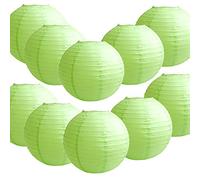 Time to Sparkle 10 Pack Tissue Paper Round Lanterns LampShade Lamp Shade Wedding Birthday Party Decoration | Apple Green, 16"(40cm) |