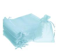 Time to Sparkle 100 Pcs Organza Gift Bags - Baby Blue 15x20cm