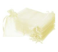 Time to Sparkle 100 Pcs Organza Gift Bags - Ivory 15x20cm