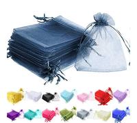 Time to Sparkle 100 Pcs Organza Gift Bags - Navy Blue 5x7cm