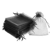 Time to Sparkle 1000 pcs Pouches Organza Gift Bags Oragnza Wedding Favour Bags Jewellery Packing (Black, 5x7cm)