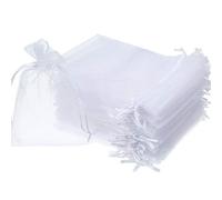 Time to Sparkle 1000 pcs Pouches Organza Gift Bags Oragnza Wedding Favour Bags Jewellery Packing (White, 7x9cm)