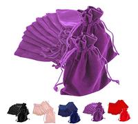 Time to Sparkle 100pcs 10x13cm Velvet Drawstring Bags Velvet Pouches for Jewelry Gift Packaging Wedding, Purple