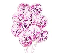 Time to Sparkle 100pcs 12'' Confetti Party Latex Balloons for Birthday Wedding Baby Shower Christmas Decorations, Confetti-Pink