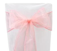 Time to Sparkle 100PCS 17x280cm Organza Chair Sashes Wider Fuller Cover Party Decoration Bow Sashes for Wedding -Coral