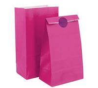 Time to Sparkle 100PCS Party Bags - Kraft Paper with Stickers - Kids Party Favors - Girls Boys Birthday Wedding Christmas Halloween, 130X80X240mm, Rose