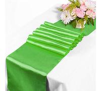 Time to Sparkle 10PCS 12x108inch Satin Table Runner for Wedding Festival Party Table Decoration (Apple Green)