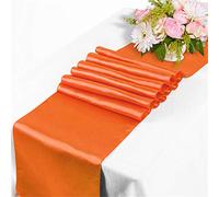 Time to Sparkle 10PCS 12x108inch Satin Table Runner for Wedding Festival Party Table Decoration (Orange)
