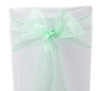 Time to Sparkle 10PCS 17x280cm Organza Chair Sashes (Spearmint) | Wider Fuller Cover Party Decoration Bow Sashes for Wedding