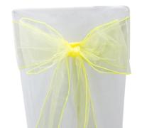 Time to Sparkle 10PCS 17x280cm Organza Chair Sashes Wider Fuller Cover Party Decoration Bow Sashes for Wedding -Canary Yellow