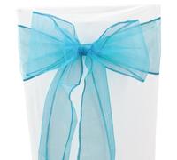 Time to Sparkle 110PCS 17x280cm Organza Chair Sashes Wider Fuller Cover Party Decoration Bow Sashes for Wedding -Aquamarine