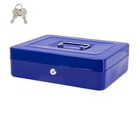 Time to Sparkle 12 Inch Small Lock Box Money Safe with Tray (Blue)