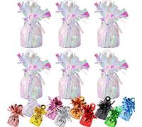 Time to Sparkle 12 Pack Heavy Balloon Weights Foil Helium Latex Balloon Weight Fountain Table Floor Tassle Cone 170g/pc Birthday Party Accessory (Weight-Iridescent)
