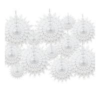Time to Sparkle 12 Pack Mix Tissue Paper Fan Party Fan Snowflake Christmas Wedding Decoration Mix-White