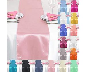 Time to Sparkle 12"x108"inch Pack of 10 Satin Table Runners(Pink)