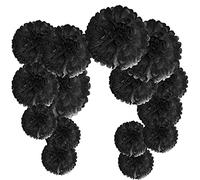Time to Sparkle 15pcs Mixed Tissue Paper Pom Poms Decorations, Handmade Hanging Flower Paper Pompoms Balls for Wedding Birthday Party, Baby Shower