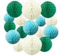 Time to Sparkle 16 Pack Mixed Honeycomb Balls Table Centrepiece Garland Tissue Paper Wedding Party Decoration Blue&Green