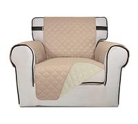 Time to Sparkle 1Pack Sofa Cover 1 Seater Sofa Slipcover Reversible Water Resistant Couch Cover with Foam Sticks Elastic Straps Furniture Protector for Kids, Dogs, Pets - Beige