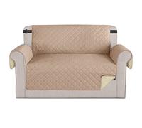 Time to Sparkle 1Pack Sofa Cover 2 Seater Sofa Slipcover Reversible Water Resistant Couch Cover with Foam Sticks Elastic Straps Furniture Protector for Kids, Dogs, Pets - Beige