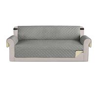 Time to Sparkle 1Pack Sofa Cover 4 seater Sofa Slipcover Reversible Sofa Cover Water Resistant Couch Cover with Foam Sticks Elastic Straps Furniture Protector for Kids, Dogs, Pets - Black