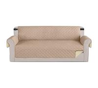 Time to Sparkle 1Pack Sofa Cover 4 Seater Sofa Slipcover Reversible Water Resistant Couch Cover with Foam Sticks Elastic Straps Furniture Protector for Kids, Dogs, Pets - Beige