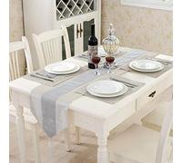 Time to Sparkle 1pc Velvet Runner + 4PCS Placemat(Ivory)