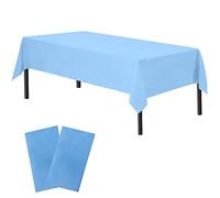 Time to Sparkle 2 Pack Plastic Tablecloths 54" x 108" Plastic Dining Table Cloth Premium Rectangle Table Cover for Parties Wedding Banquet etc Indoor Or Outdoor(Blue)