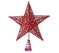 Time to Sparkle 20 * 16 * 4cm Glitter Christmas Tree Topper Star For Christmas Tree Decoration Red