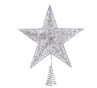 Time to Sparkle 20 * 16 * 4cm Glitter Christmas Tree Topper Star For Christmas Tree Decoration Silver