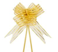 Time to Sparkle 20 PCS Pull Bows 16cm Large Organza Pull Bow Gift Wrapping Bows Present with Ribbon for Wedding Party Christmas Valentine's Day Gold