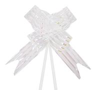 Time to Sparkle 20 PCS Pull Bows 16cm Large Organza Pull Bow Gift Wrapping Bows Present with Ribbon for Wedding Party Christmas Valentine's Day White