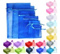 Time to Sparkle 200pcs Organza Gift Bags Wedding Party Favour Jewellery Packing Pouches (Royal Blue, 9x12cm-200pcs)