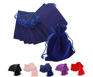 Time to Sparkle 20pcs 12x17cm Velvet Drawstring Bags - Navy Blue