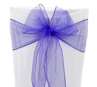 Time to Sparkle 20PCS 17x280cm Organza Chair Sashes Wider Fuller Cover Party Decoration Bow Sashes for Wedding -Amethyst