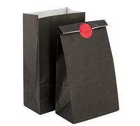 Time to Sparkle 20PCS Party Bag Kraft Paper with 24 Stickers Kids Party Gift Sweet Bags for Class Party Favors Girls Boys Birthday Wedding Christmas Halloween, 130X80X240mm, Black