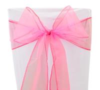 Time to Sparkle 22x280cm Organza Chair Sashes 20PCS Wider Fuller Cover | Reusable Sheer Chair Bows Tie Party Decoration Bow Sashes for Wedding - Hot Pink